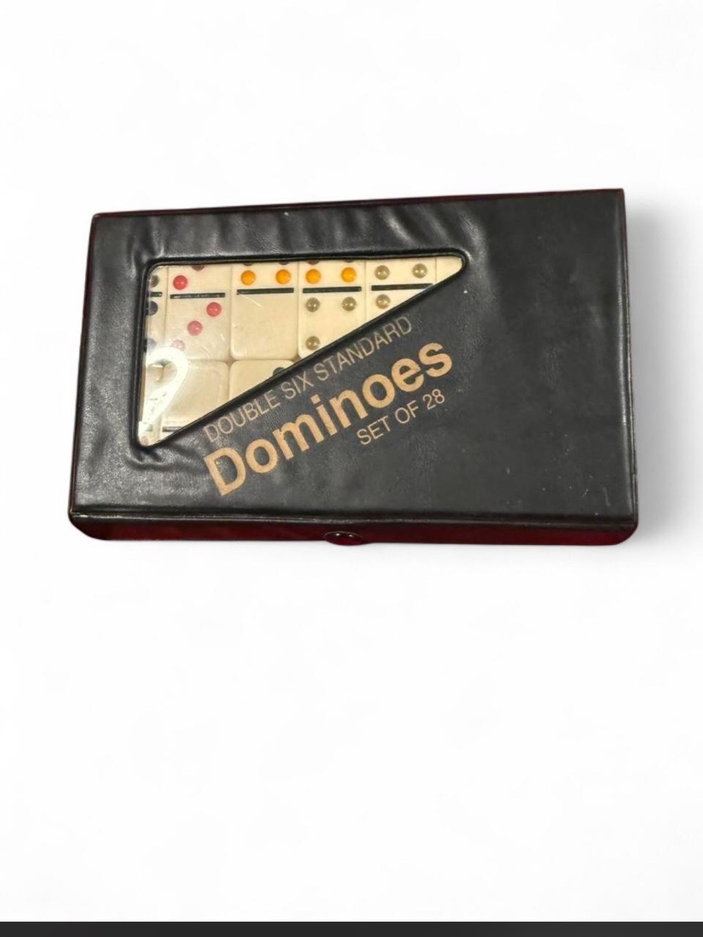 Double Six Standard Dominoes Set of 28 - Black Case